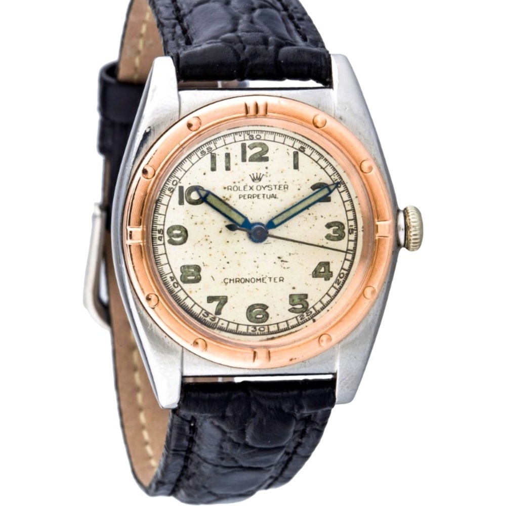 Rolex - authenticated VINTAGE oyster perpetual chronometer - rose gold/stainless